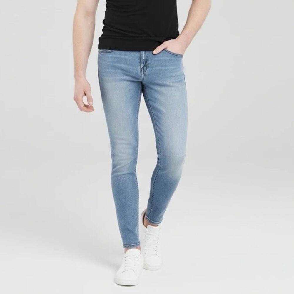 Heyfanee Men’s Pants 100% Cotton Blend Jeans Light Wash Stretch Size 31